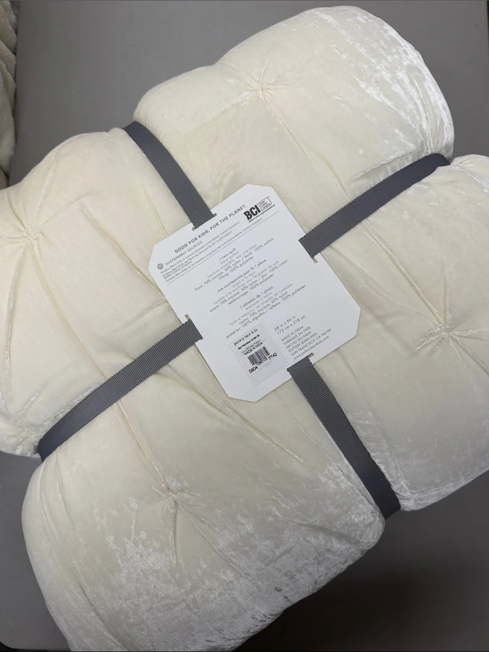 Pottery Barn x Monique Lhuillier Velvet Pintuck Twin Quilt in White RARE NWT